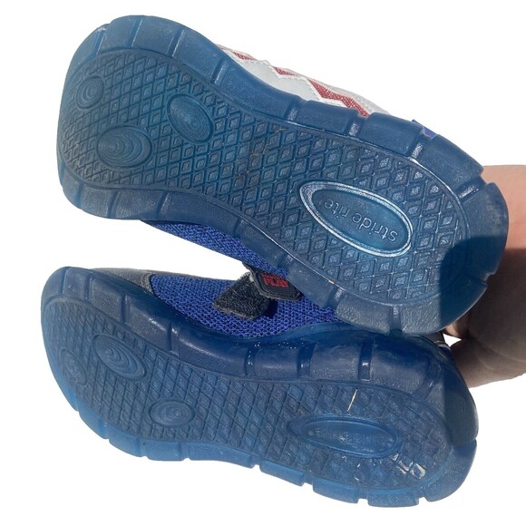 Stride Rite Made to Play Kids Size 1 Shark Shoes Water Blue Lighted Hook & Loop - Picture 7 of 13